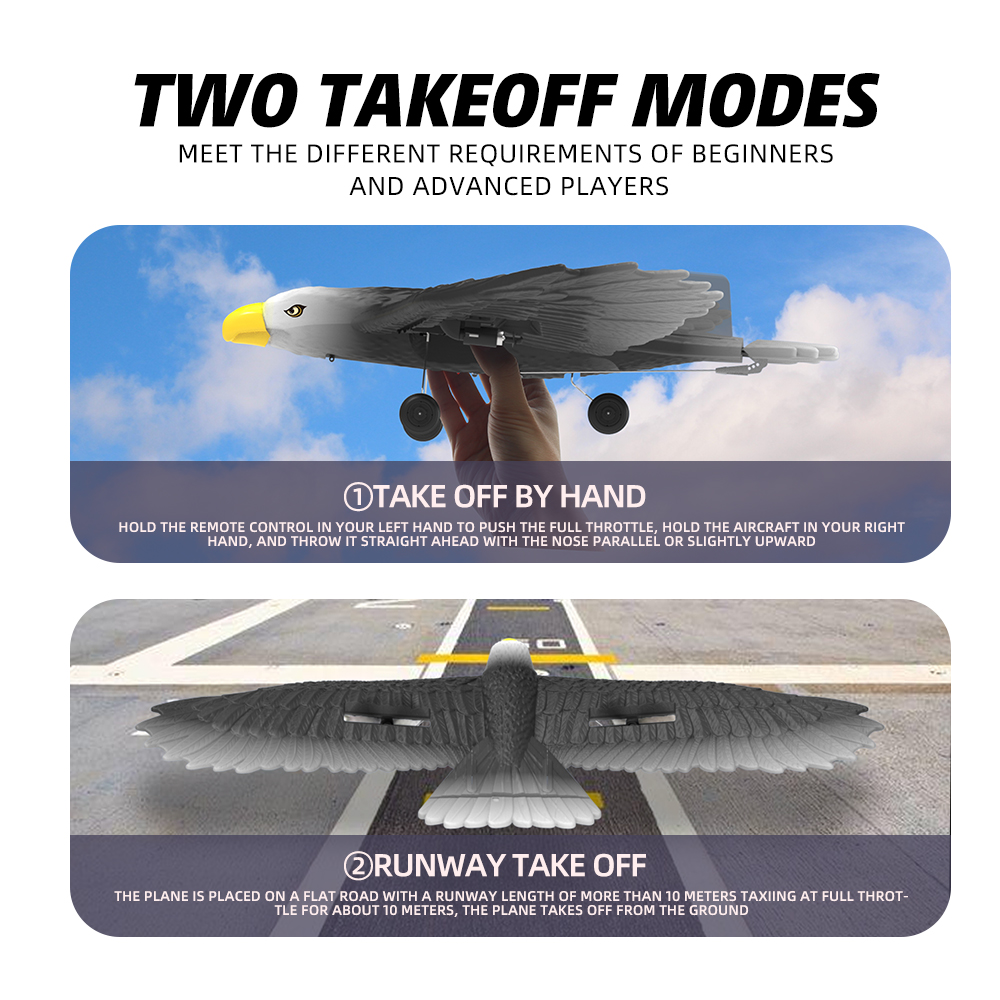 3-Ch RC Bird Plane Fly Toy RC Airplane EPP Model Eagle Toys Glider Jet Controller Battery 4*1.5AAA Battery not included