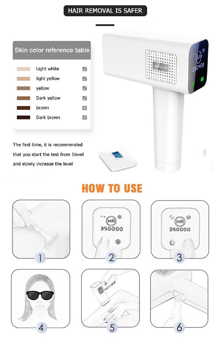 350000 Flashes 390g 4cm2 Air Cooling Laser Hair Removal