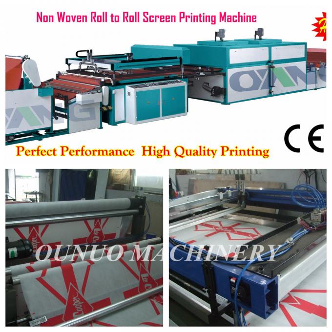 Auto two color non woven fabric roll to roll screen printing machine , 1500m/hour