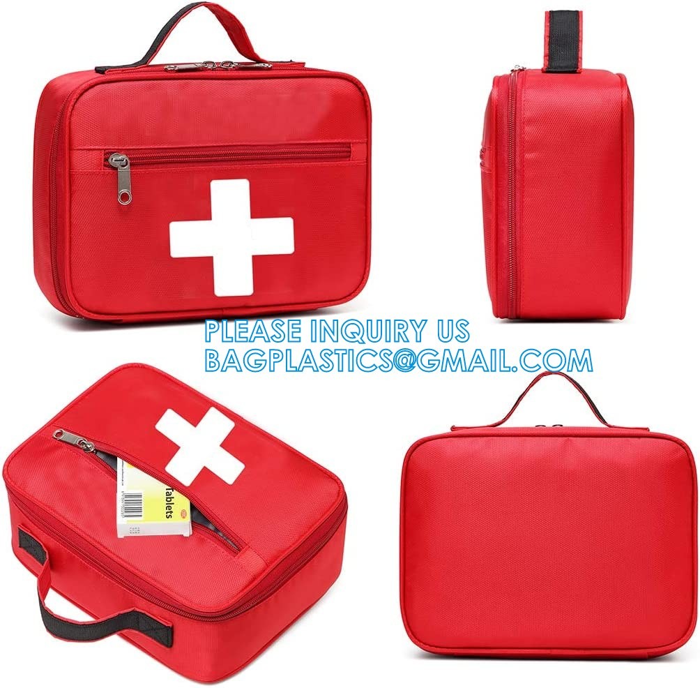 Emergency Treatment Medical Bags Multi-Pocket for Home School Office Car Traveling Hiking Trip Daycare