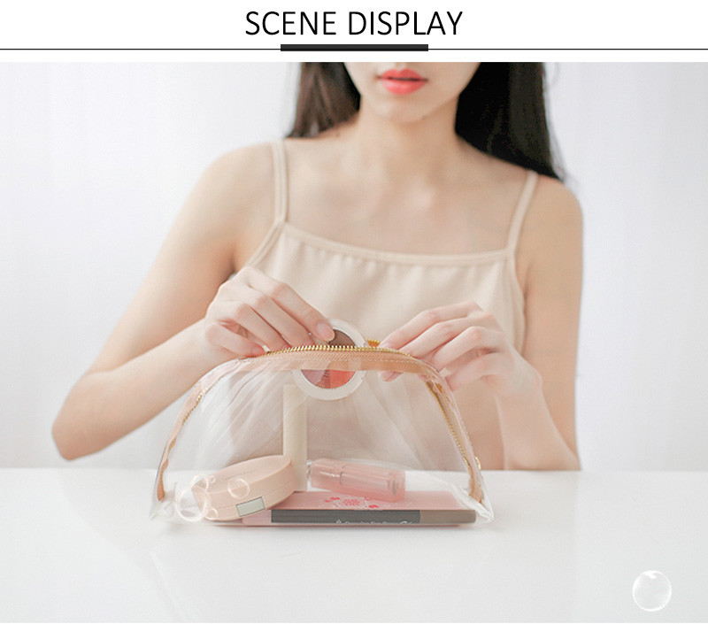 Wholesale Factory Direct Sell Blank Transparent Waterproof Zipper Makeup Bag