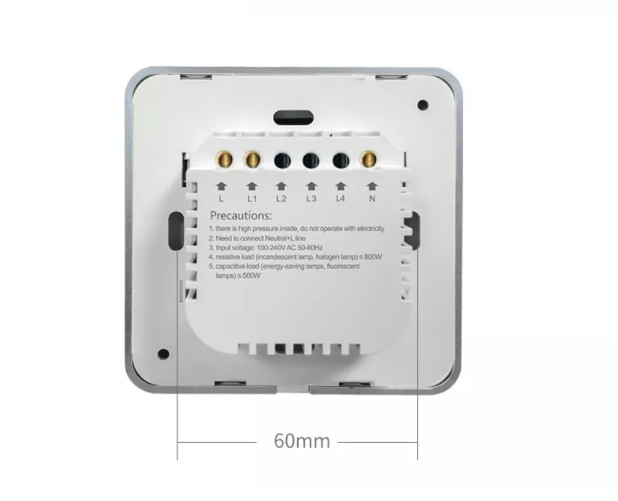 UK UN Standard 2 gang WiFi Curved surface switch With Anual Touch Control/APP control/AI voice control