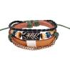 Buy cheap Fishbone charm “primitive tribe” multi strands leather bracelets from wholesalers