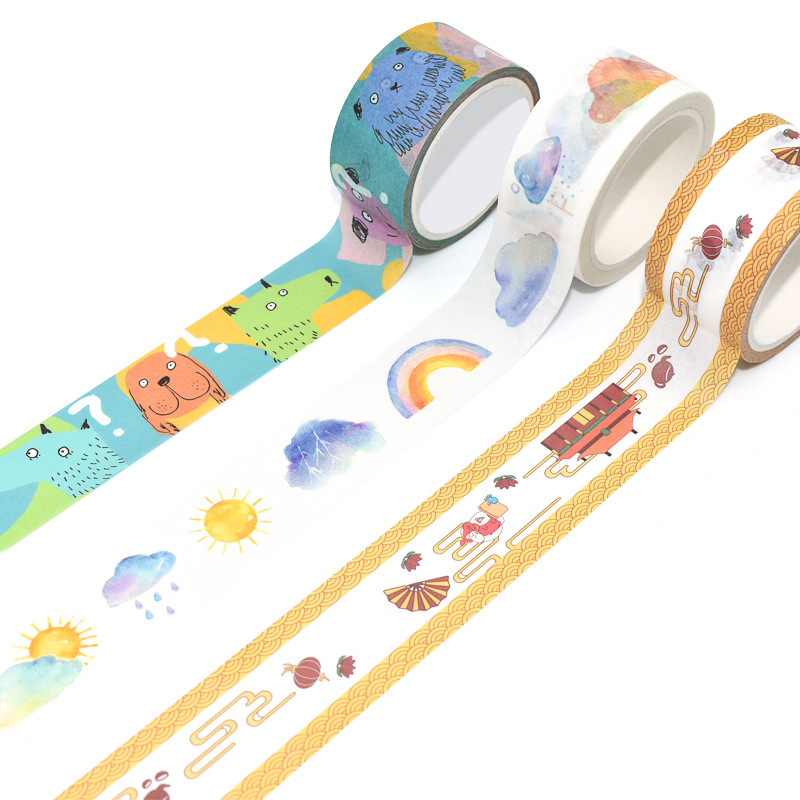 CMYK Waterproof Kawaii Washi Tape For Scrapbooking Planner Printed Masking Washi Paper Tape