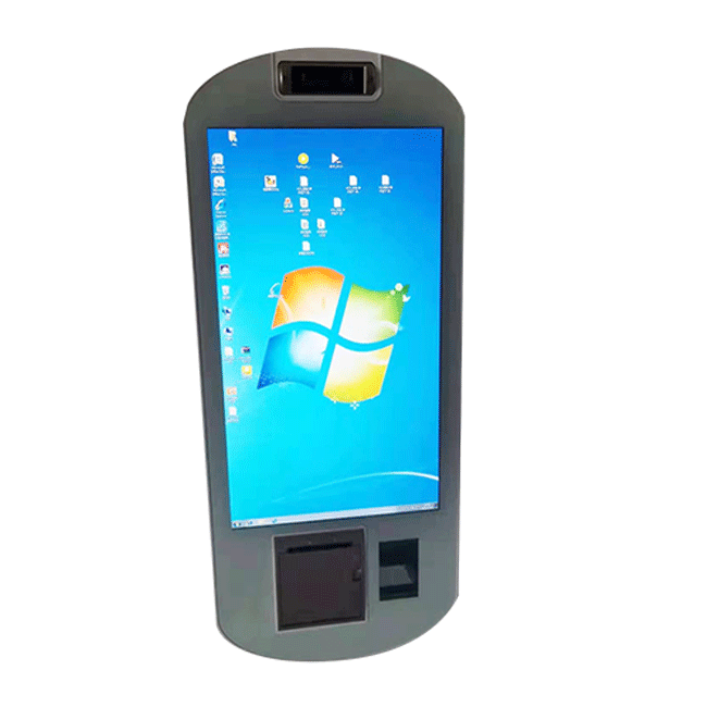 Max White Metal Wall Fast Food Payment Kiosk with Qr-code Scanner and Thermal Printer