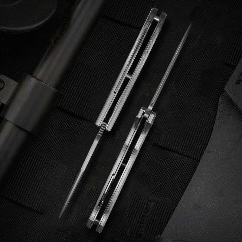 Outdoor Steel Folding Dagger Knife 130g 80mm G10 Alloy Handle