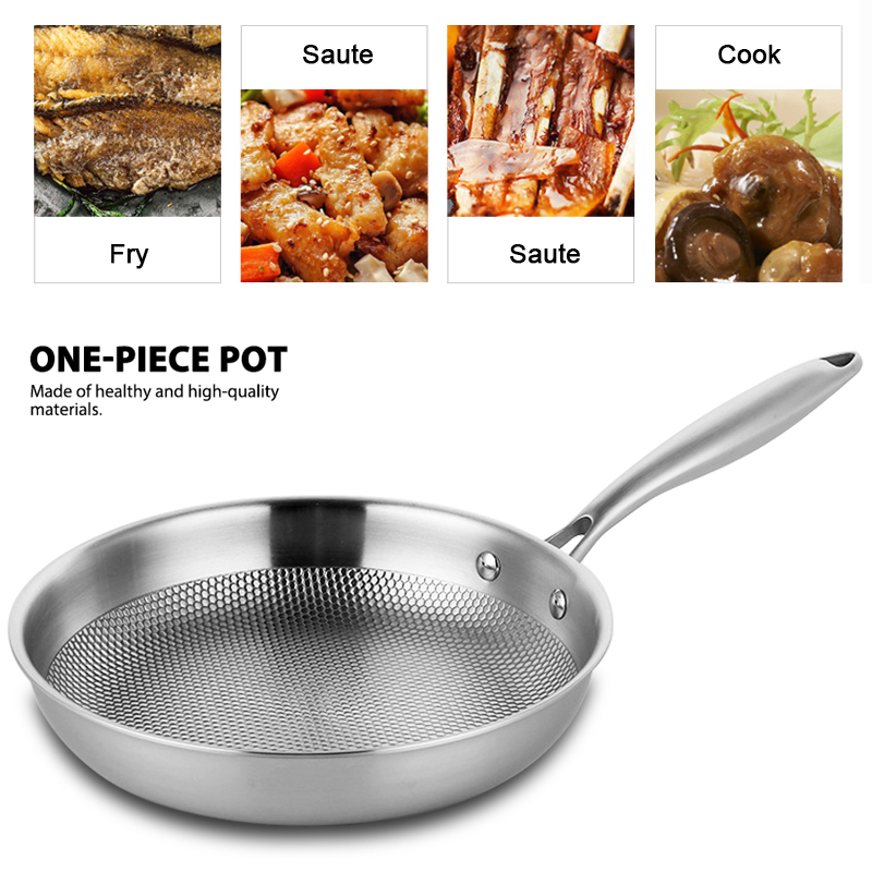 Honeycomb Kitchen Frying Pan Nonstick Hybrid Stainless Steel Frying Pan