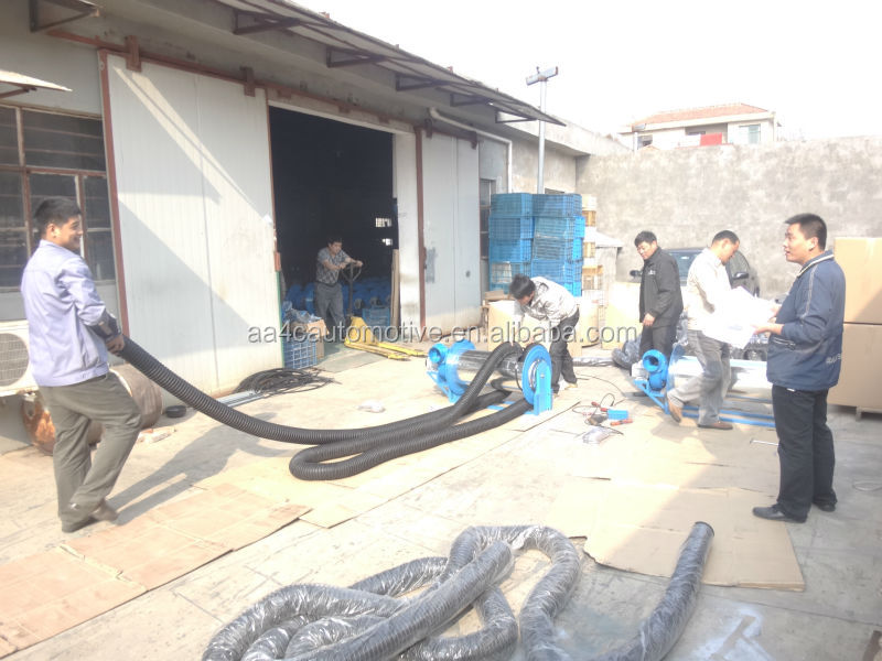 AA4C Vehicle Spring Driven Exhaust Hose Reel Car Exhaust Extraction Hose Drum On Sliding Rail