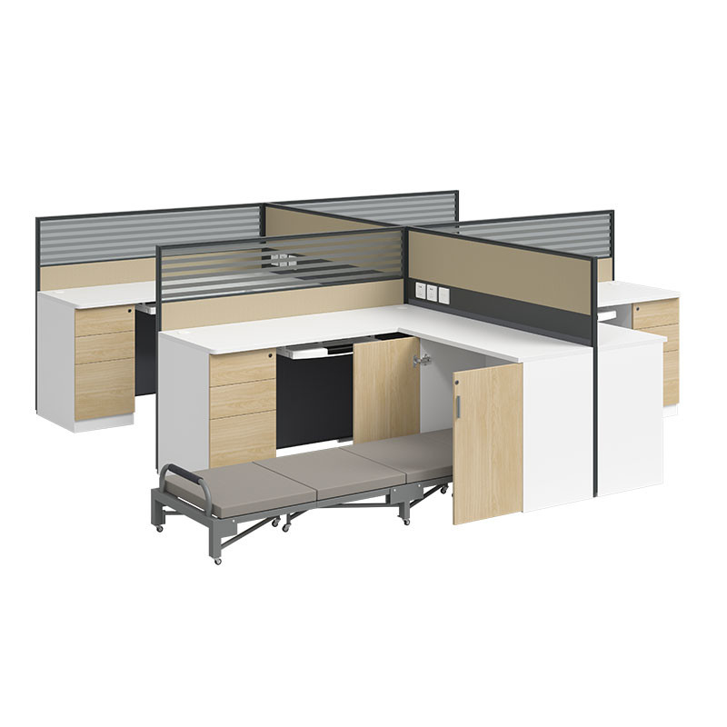 Workstation Desk Office Furniture 2 4 Person Office Cubicle Workstation With Folding Bed