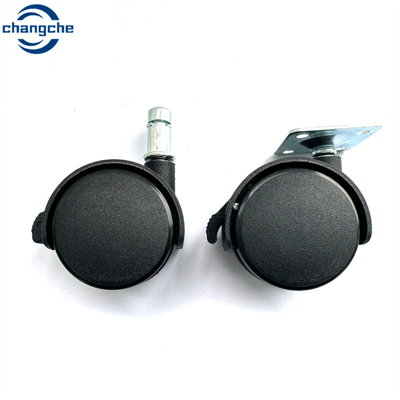 White / Black / Gray Reversible Caster Wheels With M12*25 Stem Diameter