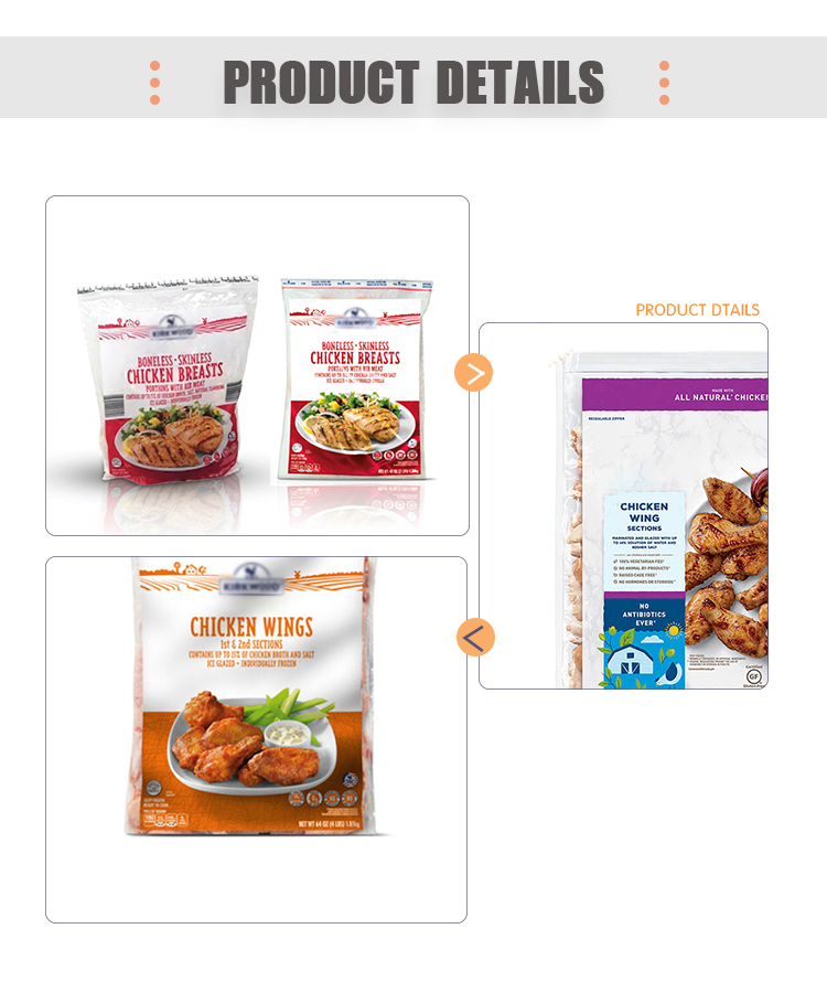 Food Grade Laminated Vacuum Packaging Bag For Fried Chicken Meat For Freezer