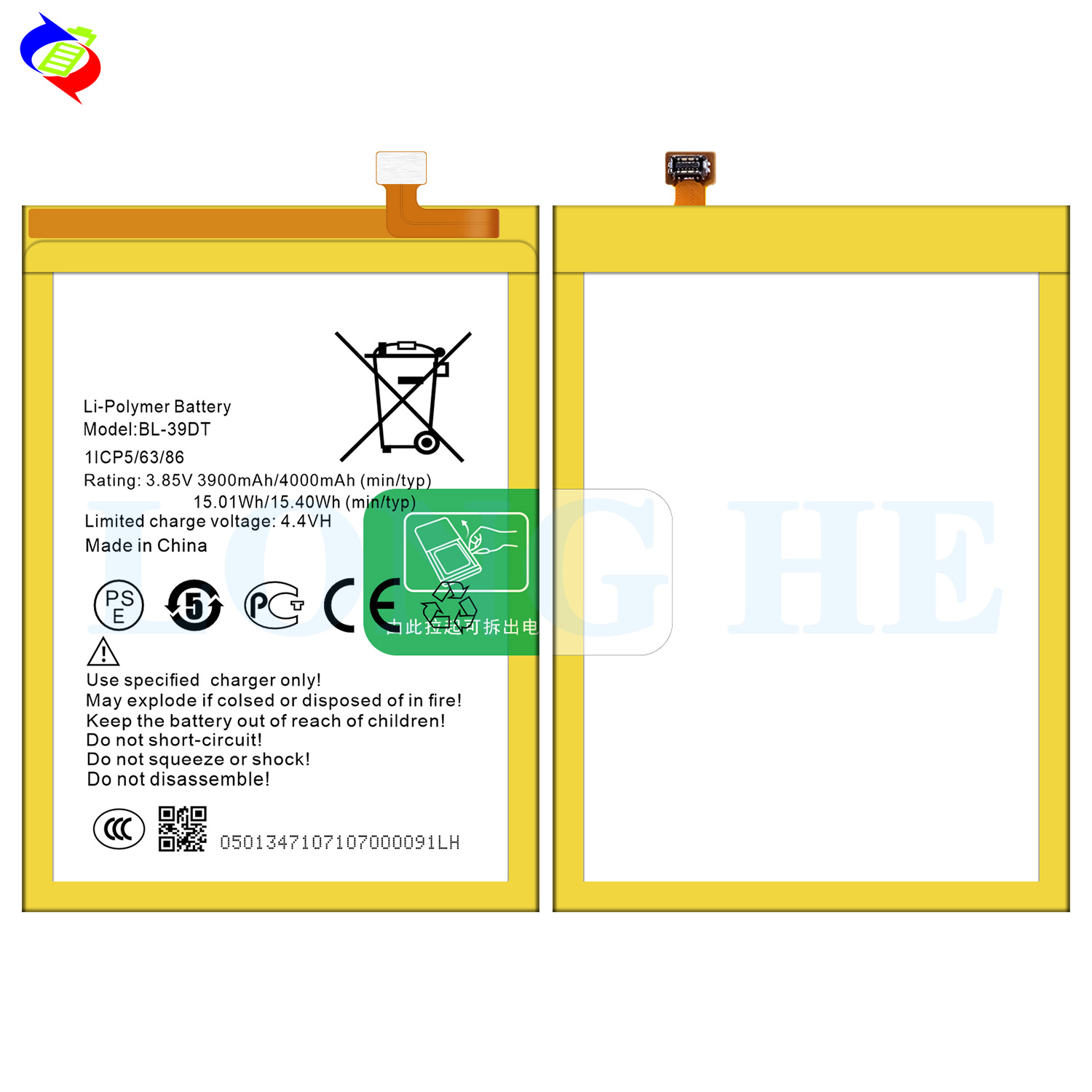 BL-39DT Original Li-ion Polymer Battery 3900mAh 4.35V for Tecno L9 Mobile Phone A