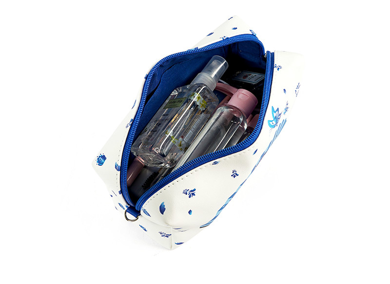 Multifunctional PU Leather Makeup Pouch Bag With Handle