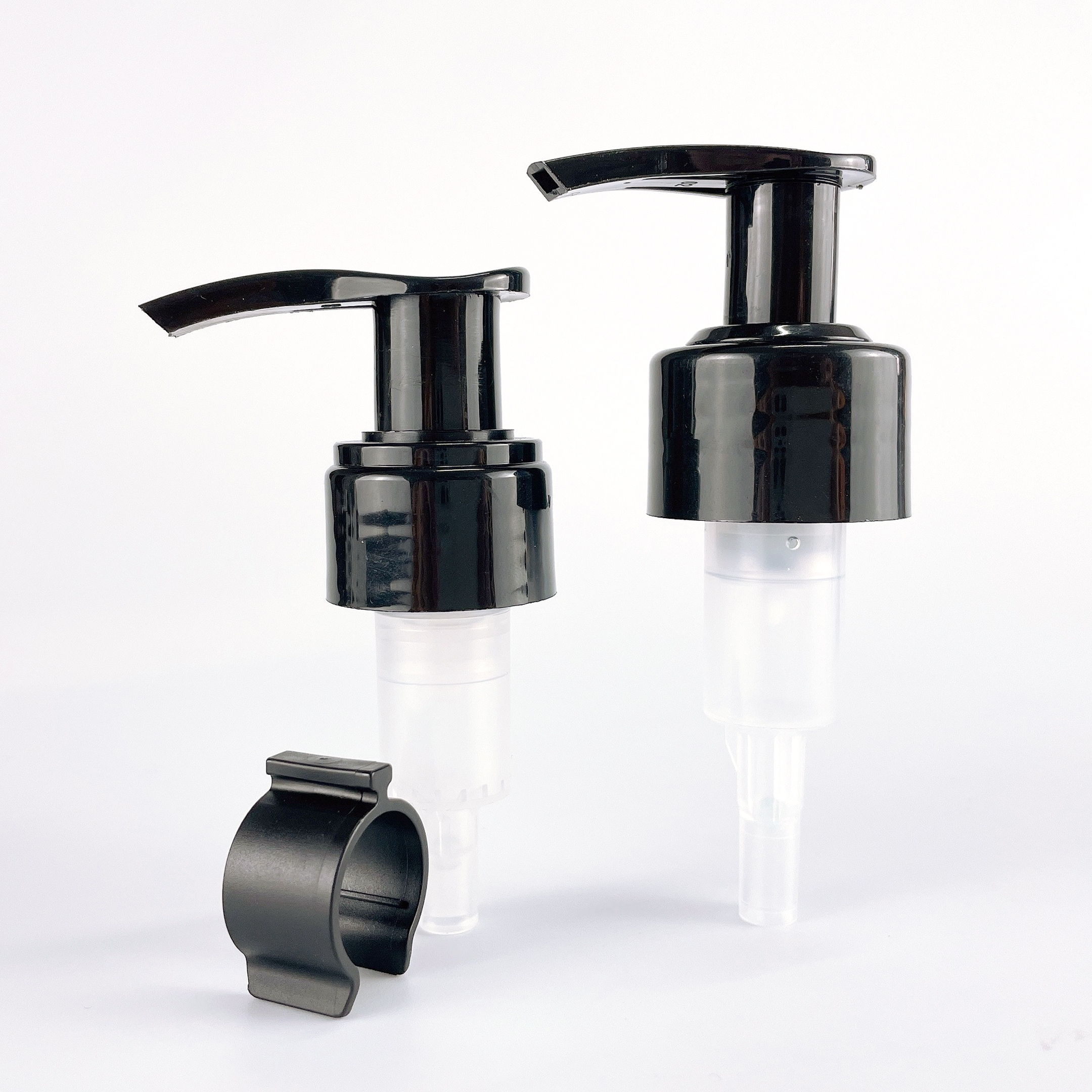 24mm 28mm left-right lock black white plastic lotion pump