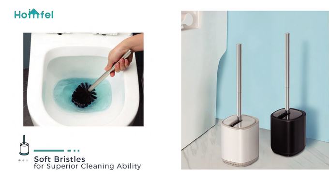Sustainable Stainless Steel Flip Lid Household Cleaning Brush And Holder For Durable Toilet Brush