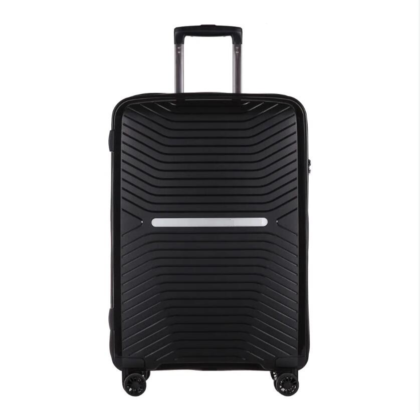 Lightweight Black PP 3pieces Business Travel Suitcase