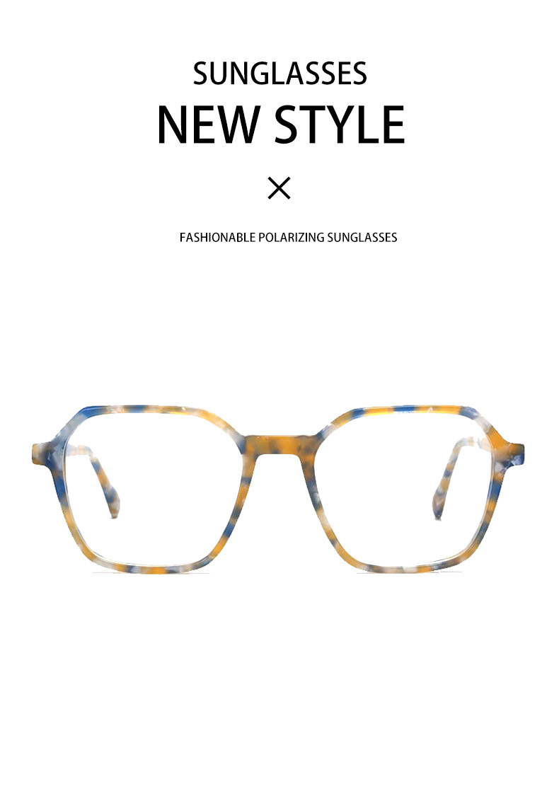 Polygon Ultra Light Acetate Frame Glasses Optical Prescription Durable