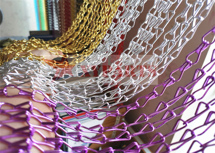 Double Hook Aluminium Chain Door Fly Screen Curtain Various Patterns