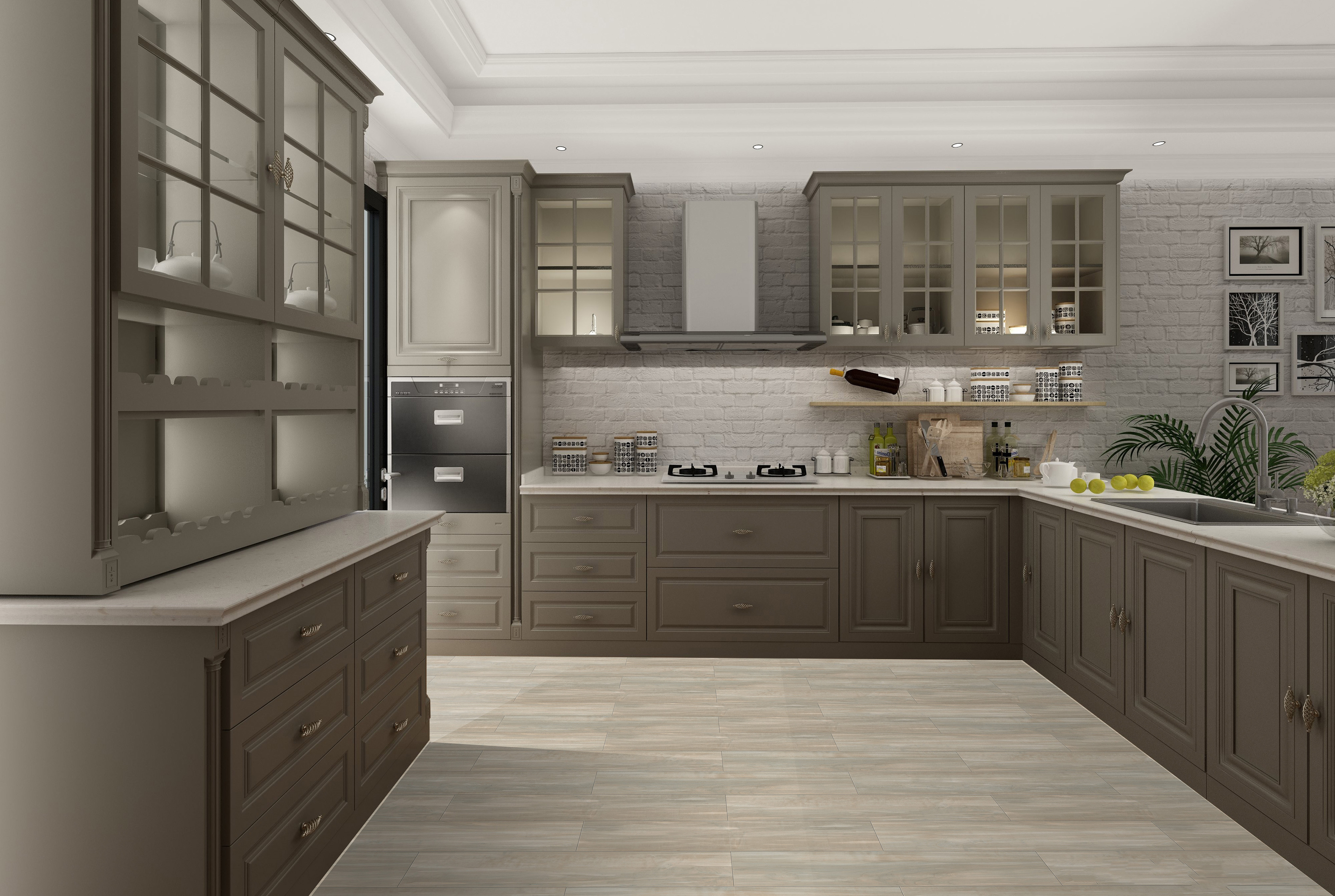 Soundproof 6mm SPC Wood Environmental Friendly Grey Pine GKBM DP-W82281