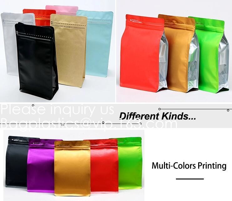 Laminated Material Metalized Film Side Gusset Pouches,Digital Metaled Print Stand Up Metaled Pouch,Resealable Metalized