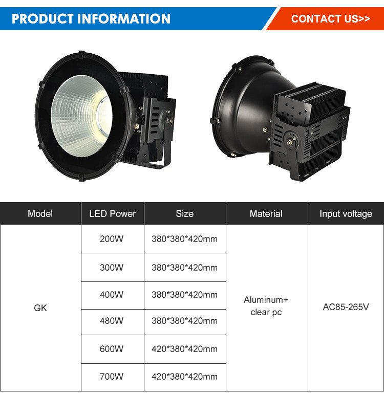 Round Industrial High Bay Lighting Tower Crane Light 200w-700w
