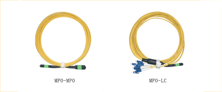 MPO APC singlemode 1 meter 10G fiber jumper 8 12 24core 40G100G 1310 1550NM support customization