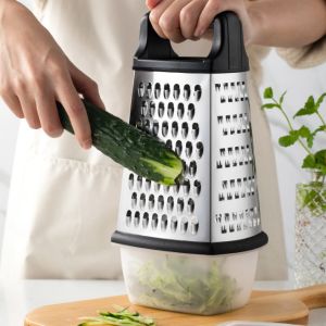 China 4 Sided Stainless Steel Heavy Duty Kitchen Box Cheese Grater For Parmesan Cheese on sale