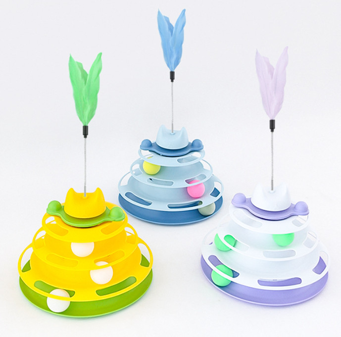 cat ball track tower toy