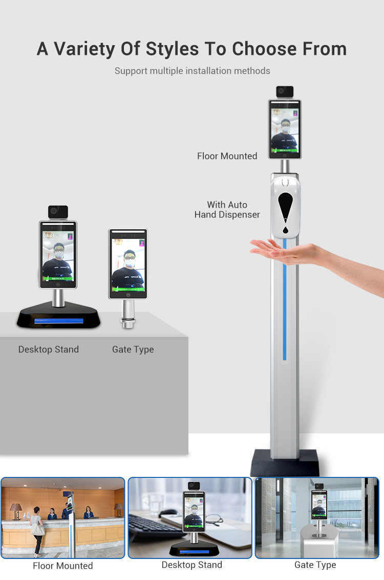 8 Inch LCD Screen Door Lock Smart Face Recognition Temperature Device With Camera