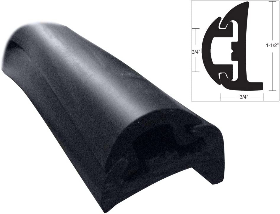 Black Rigid Boat Rubber Rail With 316 Stainless Steel Insert for Customized Boats
