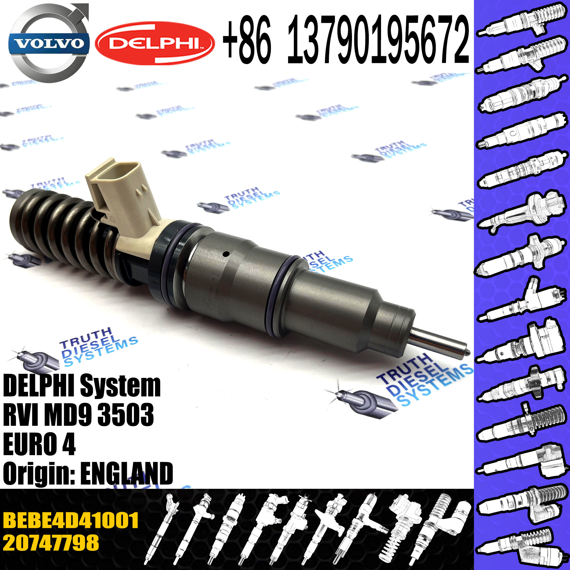 Diesel Engine inyectores Fuel Electronic Unit Injector BEBE4D41001 21582098 for VOL