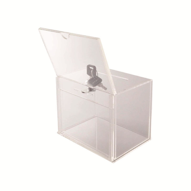 Clear Acrylic Voting Election Box Eco-friendly Convenience Suggestion Plexiglas Collection Box