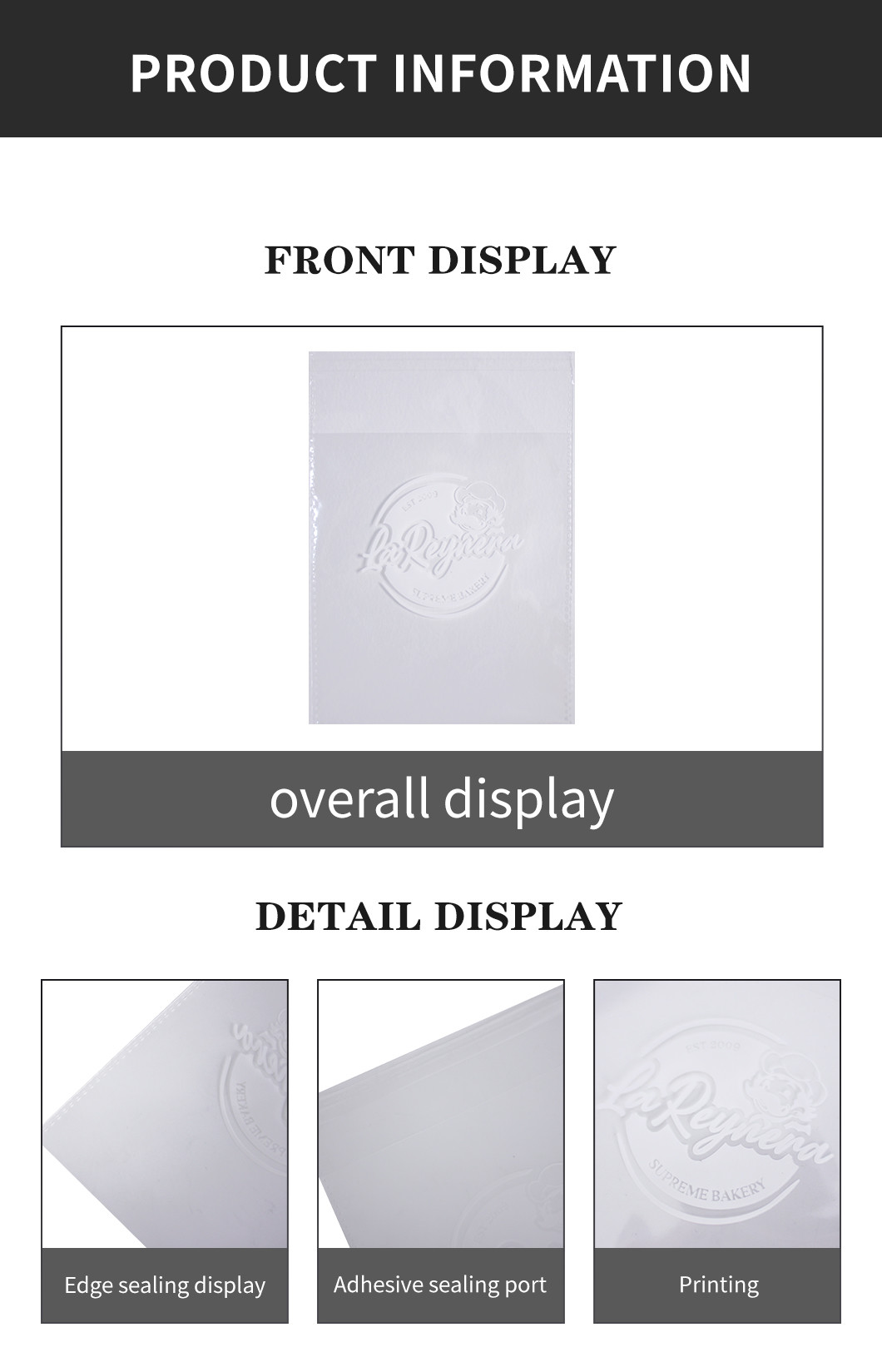 Custom Printed ROHS Bakery Bread Packaging Plastic Self Adhesive Opp Food Bags