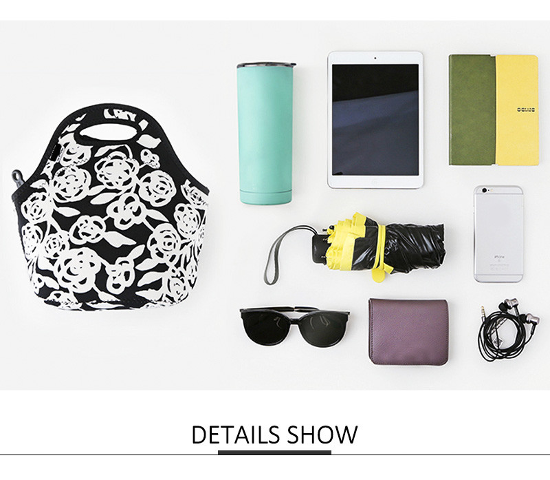 Custom Logo Picinc Insulated Reusable Neoprene Lunch Bag