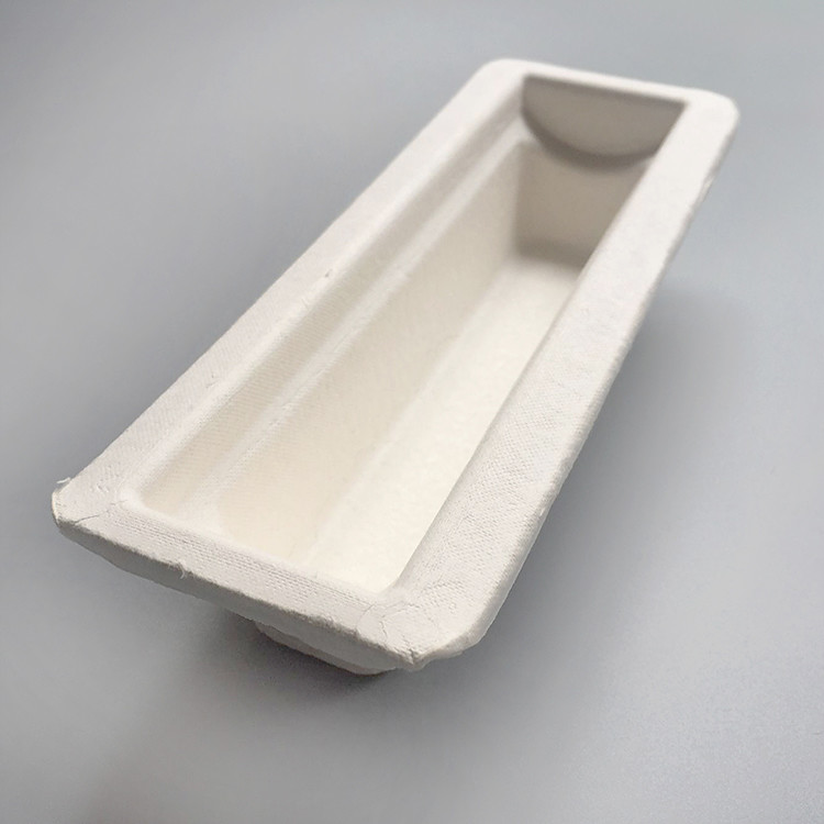 Sustainable Recycled Paper Tray Biodegradable White Dry Press Sugarcane