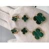 Buy cheap Van Cleef Arpels 18K Gold Jewelry Women's Flower Shape Green Earrings from wholesalers