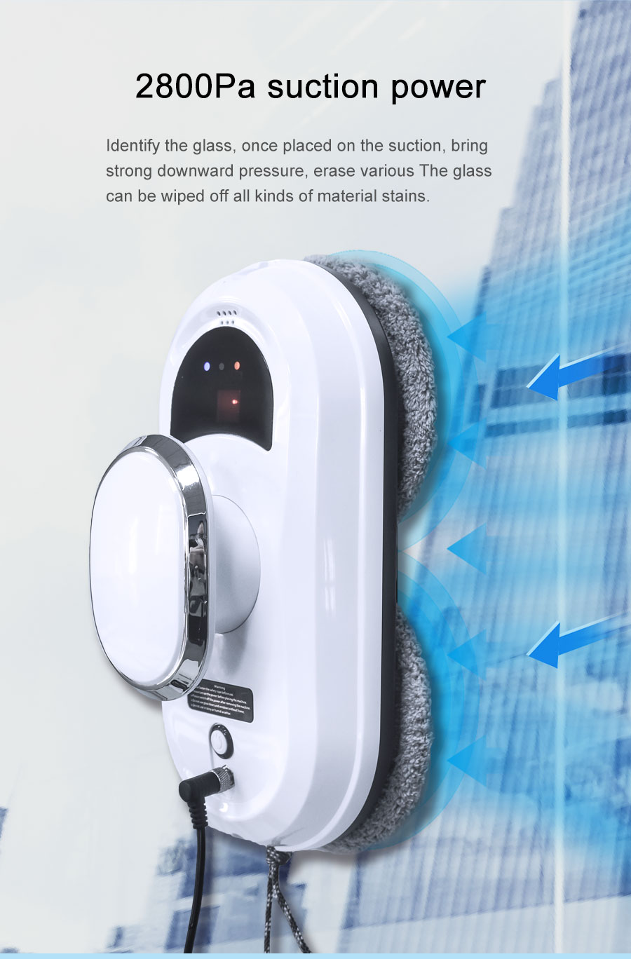 80W App-Controlled Anti Falling Safety Robot Window Cleaner for Household EU/AU Plug Type