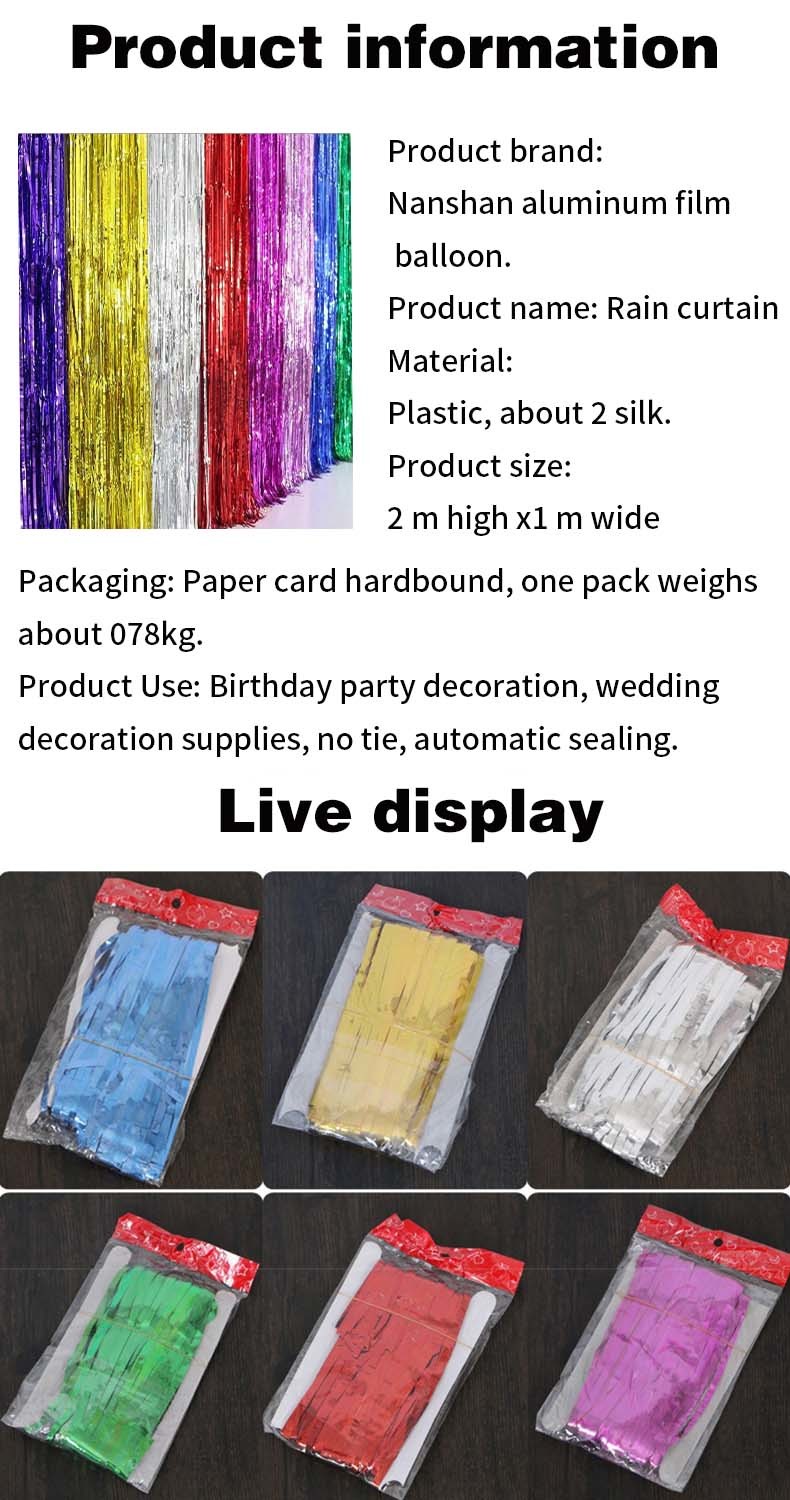 Birthday Party Background Photo Booth Fringe Tassel Door Foil Curtain
