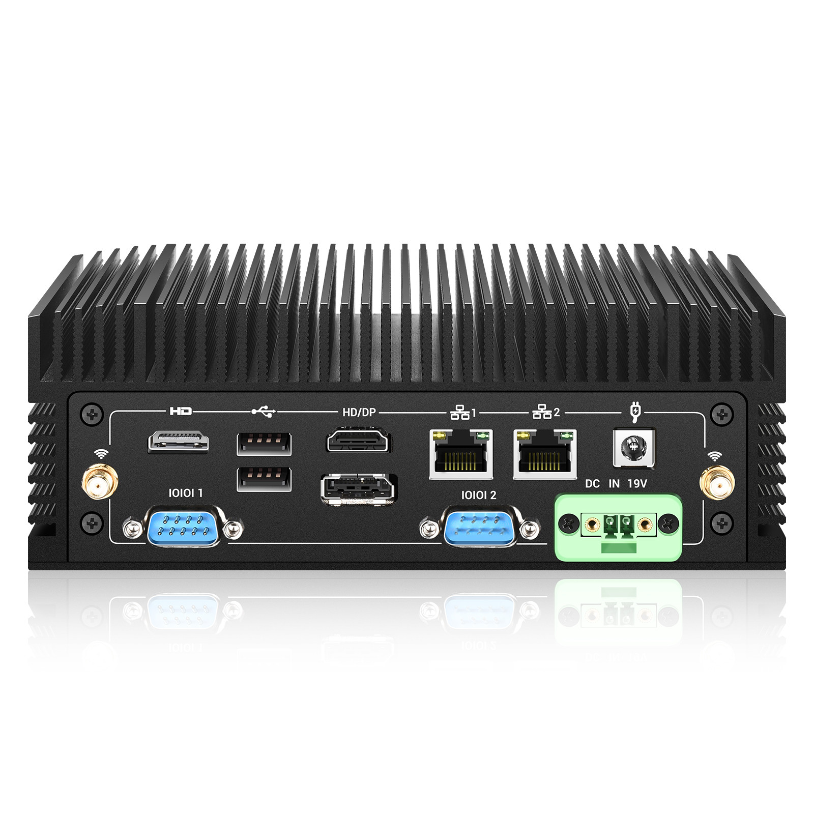 2 x COM232/485 i3/i5/i7 12th/13th gen 2x 2.5Gbe LAN Fanless IPC BOX PC 16GB DDR5 512GB SSD