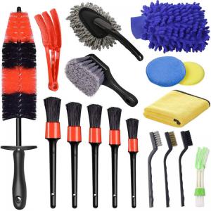 China Manufacture Auto Detailing Cleaning Tools 17Pcs Car Brush For Car Wheel Interior on sale