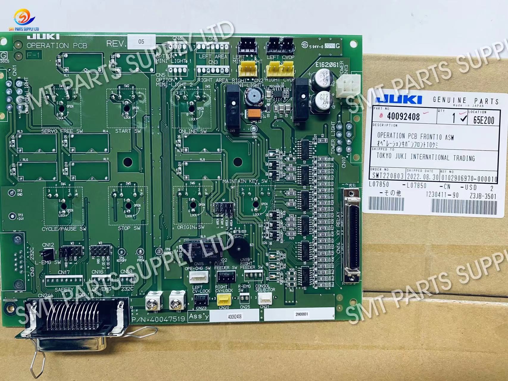 JUKI Operation PCB Board Front10 ASM 40092408 SMT Spare Parts Original New Used