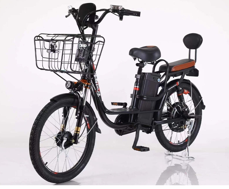 48V 350W Electric City Bike 10Ah / 22Ah Lithium Battery Single Speed Electric Bicycle