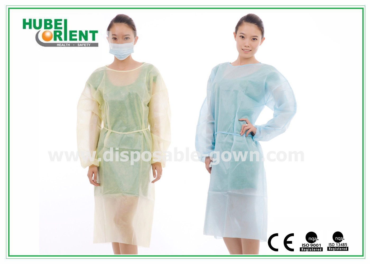 Long Sleeves Nonwoven Disposable Isolation Gowns