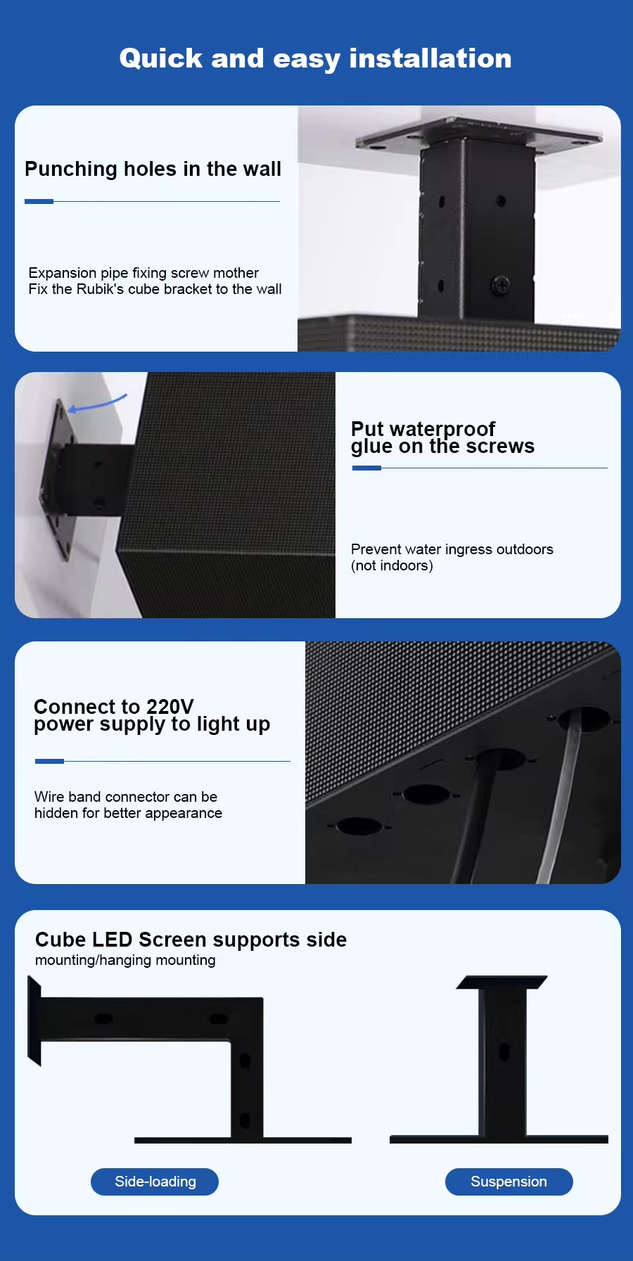 custom led display Led Digital Advertising Display Screen Creative Outdoor Waterproof Rotating Magic Cube Led Displays