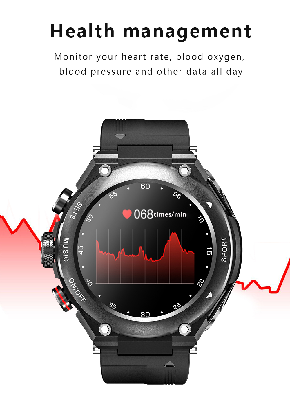 Wireless Earbuds and Local Music Smart Bracelet with TWS Smart Watch IPS Screen