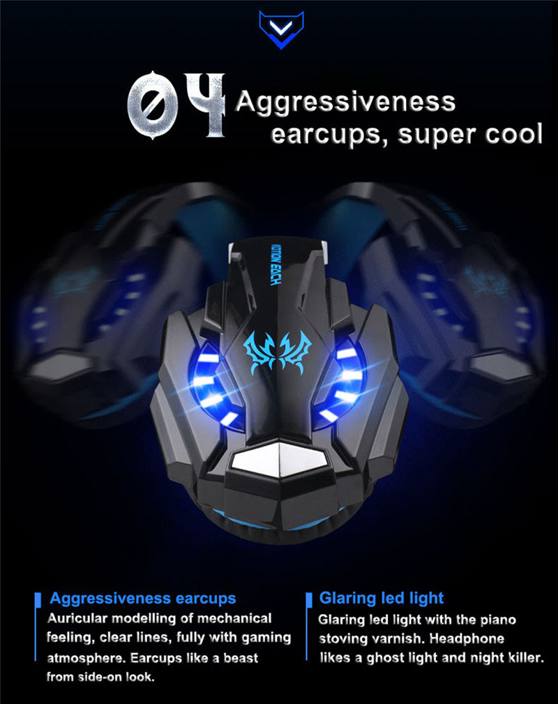 Bass Surround 2.2kohm G9000 USB Gaming Headset with LED Light