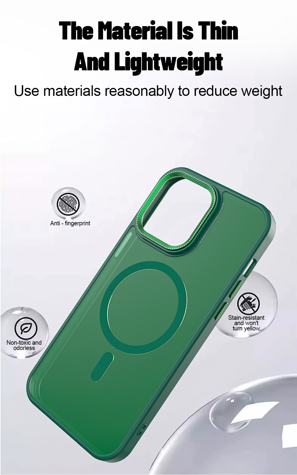 Translucent Matte Magsafe Phone Wallet Shockproof Anti Fingerprint