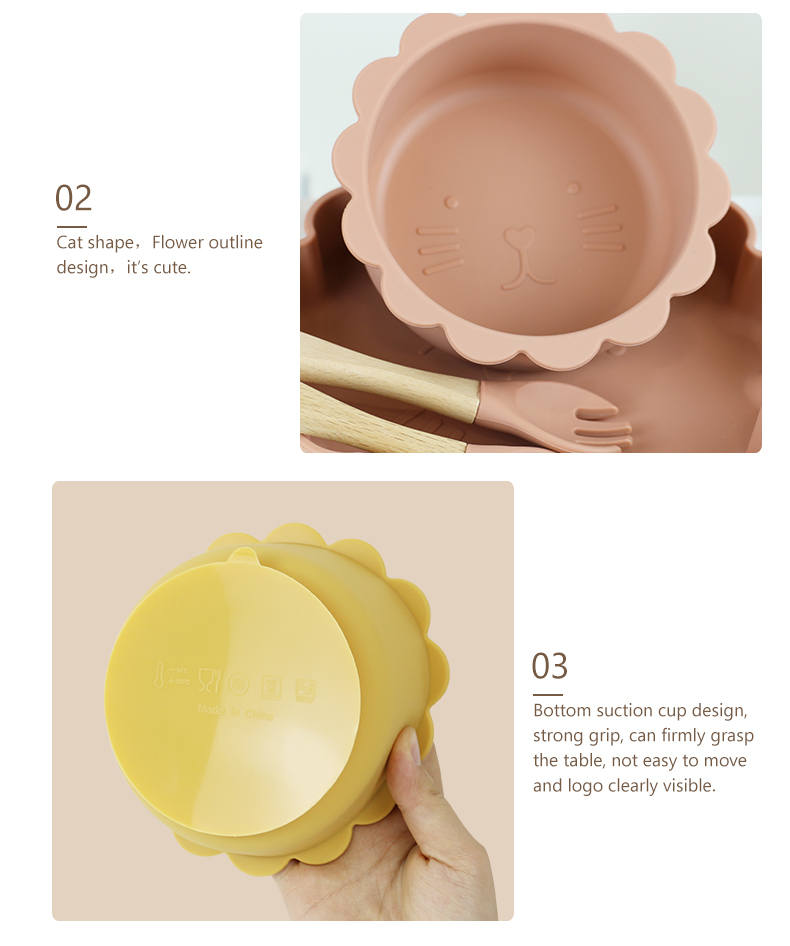 Personalized Suction Silicone Bowl Set Waterproof Non Toxic BPA Free Material