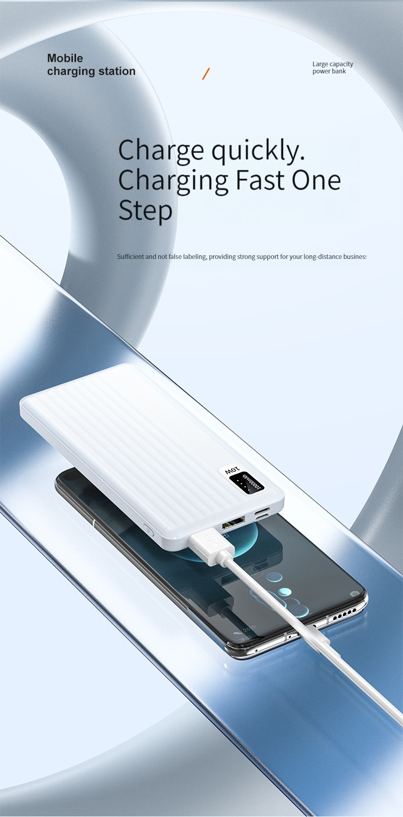 10W Output Power Micro USB Input Interface Ultra Slim 10000mah Power Bank for iPhone 15
