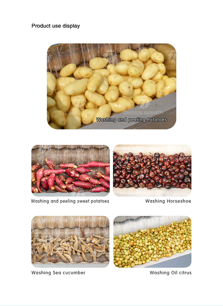 1500KG/H Root Vegetable Washing And Peeling Machine For Restaurant
